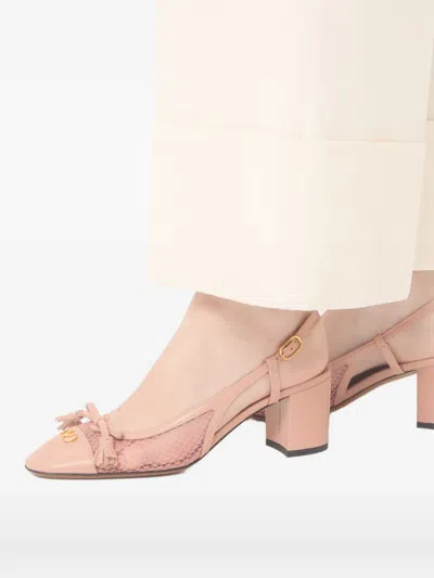 Valentino Garavani Valet Du Roi Slingback Pump In Mesh And Kidskin 60mm Woman Pink 42 In Pink