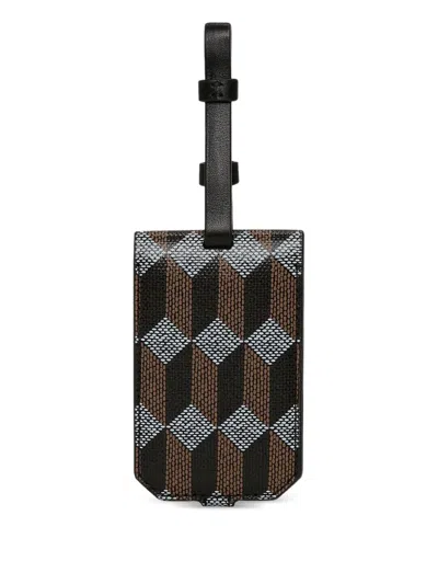 几何图案印花皮质行李箱吊牌