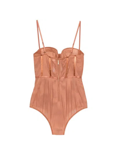 RIBBON-TRIM CORSET BODYSUIT