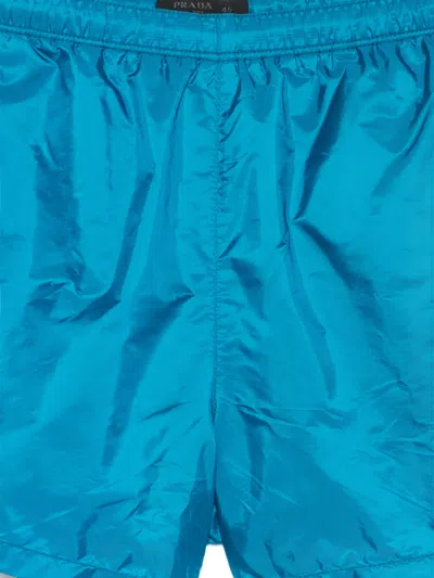 Prada Drawstring Swim Shorts In Blue