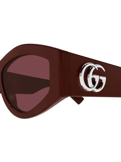Gucci Geometric-frame Sunglasses In Brown