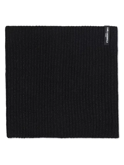 Karl Lagerfeld Logo Appliqué Hat In Black