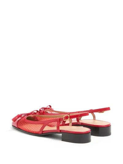 Valentino Garavani Valet Du Roi Slingback Ballerina In Mesh And Kidskin 25mm Woman Rouge Pur 41 In Multi