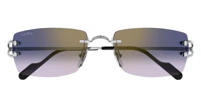 Cartier Ct0598s002 Silver Silver Grey In Multi