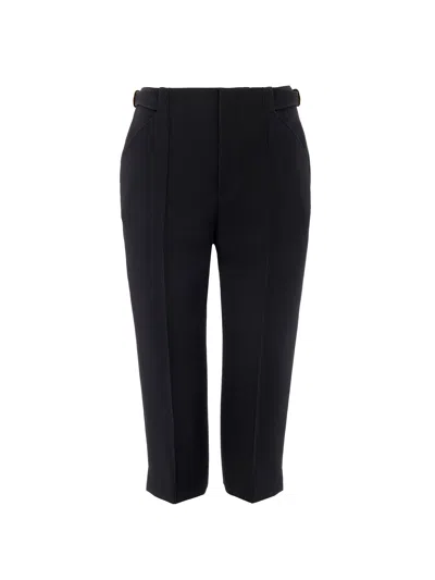 Chloé Wool Crepe Capri Trousers In Black