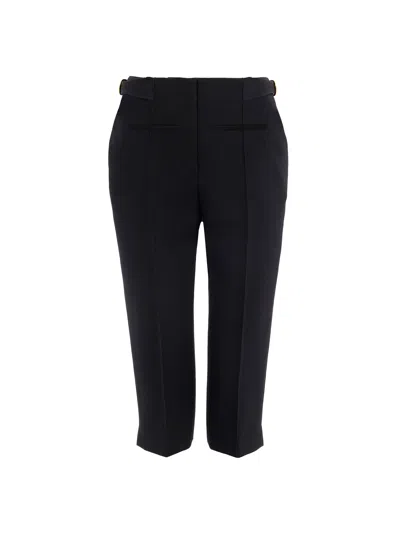 Chloé Wool Crepe Capri Trousers In Black