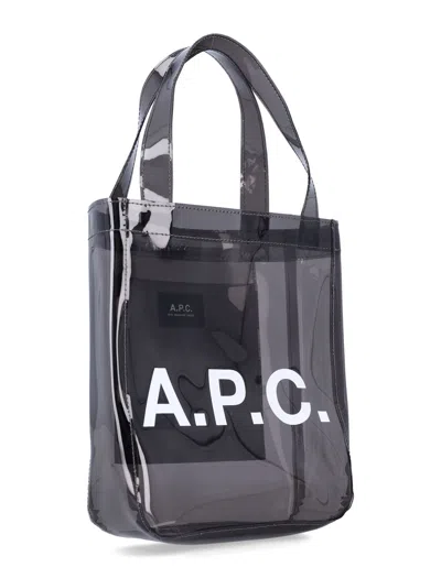 Apc A.p.c. Small Lou Glossy Pvc Tote Bag In Black