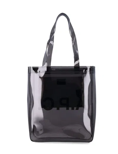 Apc A.p.c. Small Lou Glossy Pvc Tote Bag In Gray