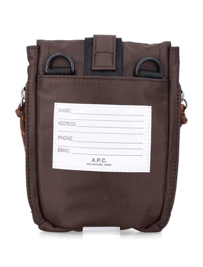 Apc Logo-buckle Backpack In Brown