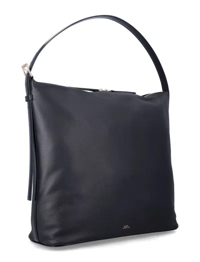 Apc A.p.c. Vera Maxi Smooth Leather Bag In Black