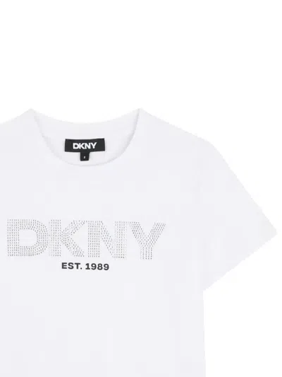 Dkny Logo-embellished T-shirt In White
