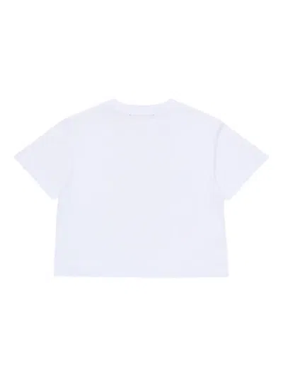 Max & Co Logo Striped-panel T-shirt In White