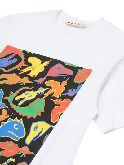 Marni Dinosaur-graphic T-shirt In White