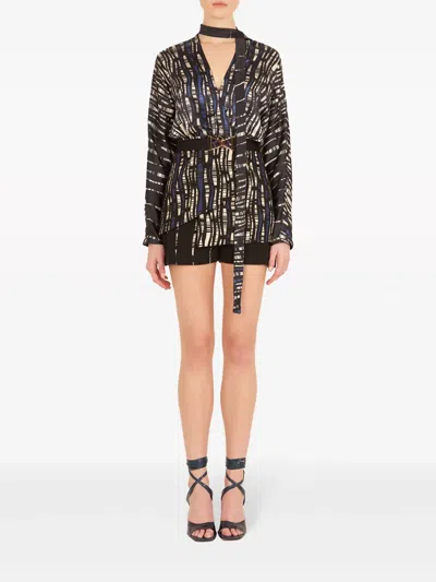 TORNI 抽象图案真丝西装夹克