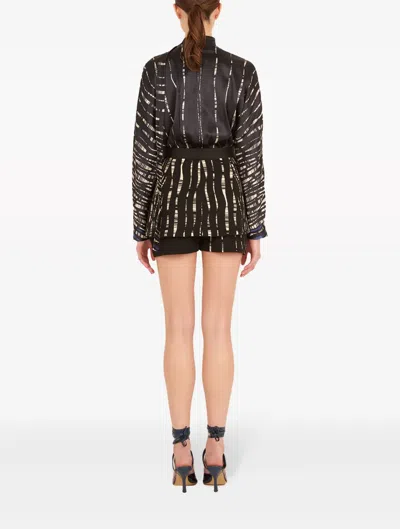 TORNI 抽象图案真丝西装夹克