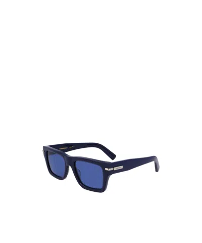 Ferragamo Geometric Frame Sunglasses In Blue