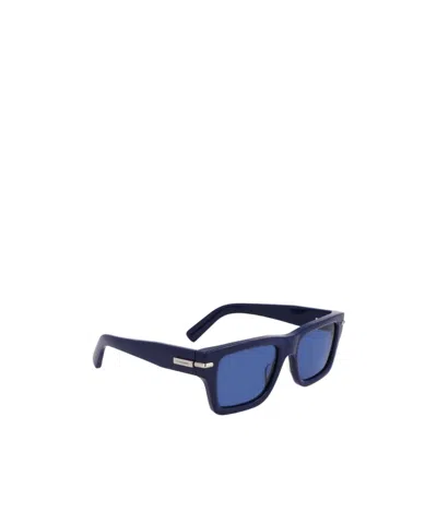 Ferragamo Geometric Frame Sunglasses In Blue