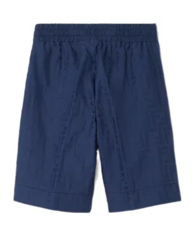 Fendi Logo-pattern Shorts In Blue