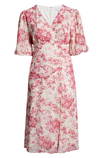 Chelsea28 Forget Me Not Floral Print Puff Sleeve Midi Dress