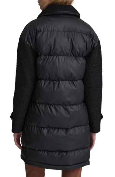 Nvlt Mixed Media Coat In Black