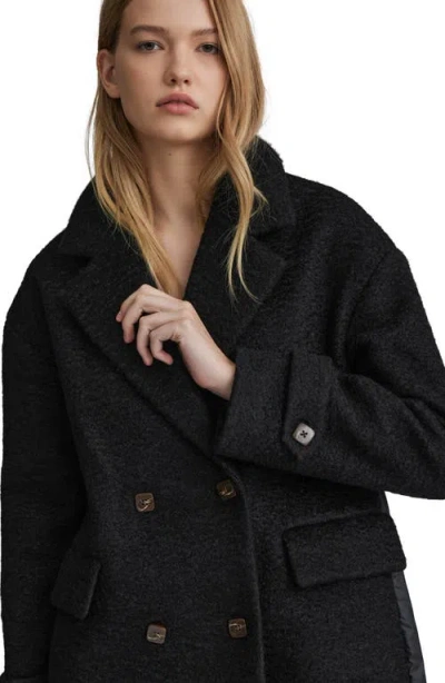 Nvlt Mixed Media Coat In Black