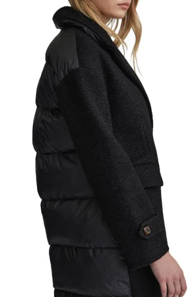 Nvlt Mixed Media Coat In Black