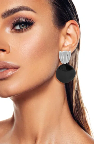 Sphera Milano Resin Statement Drop Earrings In Black