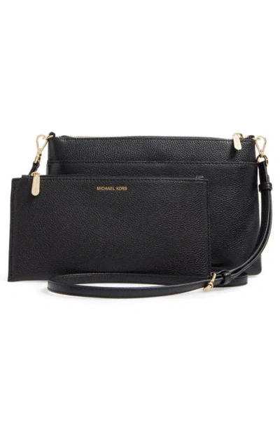 Michael Michael Kors Large Mercer Leather Crossbody Bag In Black