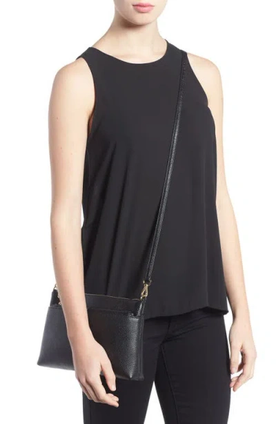 Michael Michael Kors Large Mercer Leather Crossbody Bag In Black