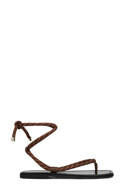 Veronica Beard Carmina Ankle Wrap Sandal In Brown