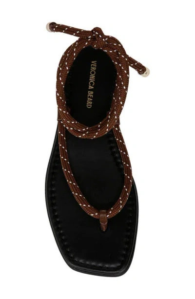 Veronica Beard Carmina Ankle Wrap Sandal In Brown