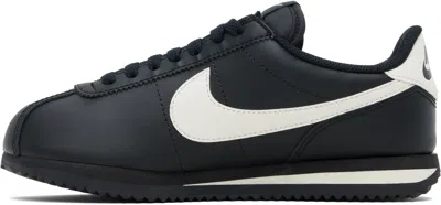 Nike Black Cortez Leather Sneakers In Multi