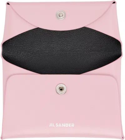 Jil Sander Pink Folded Coin Pouch In Pink
