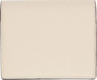 Totême Off-white T-lock Grained-leather Card Holder In Neutral