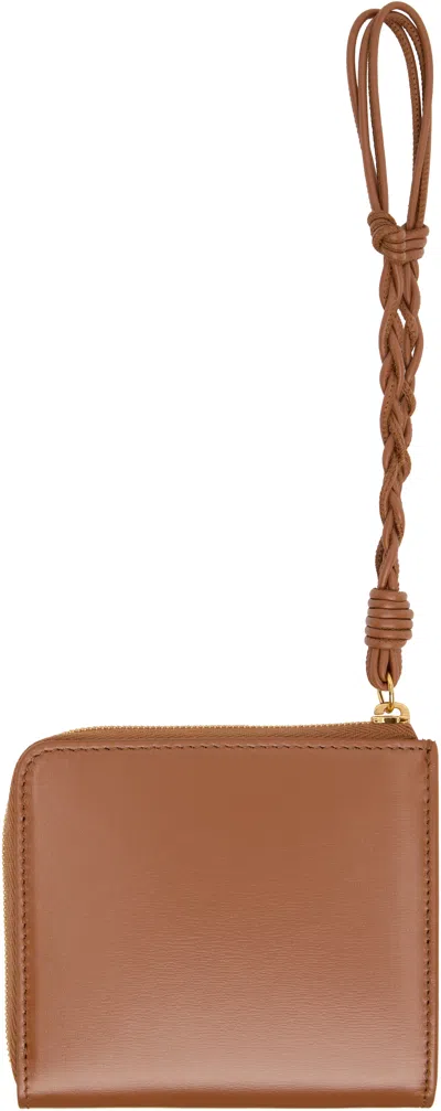 Jil Sander Brown Tangle Wallet In Brown