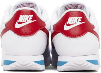 Nike White Cortez Leather Sneakers In Multi