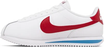 Nike White Cortez Leather Sneakers In Multi
