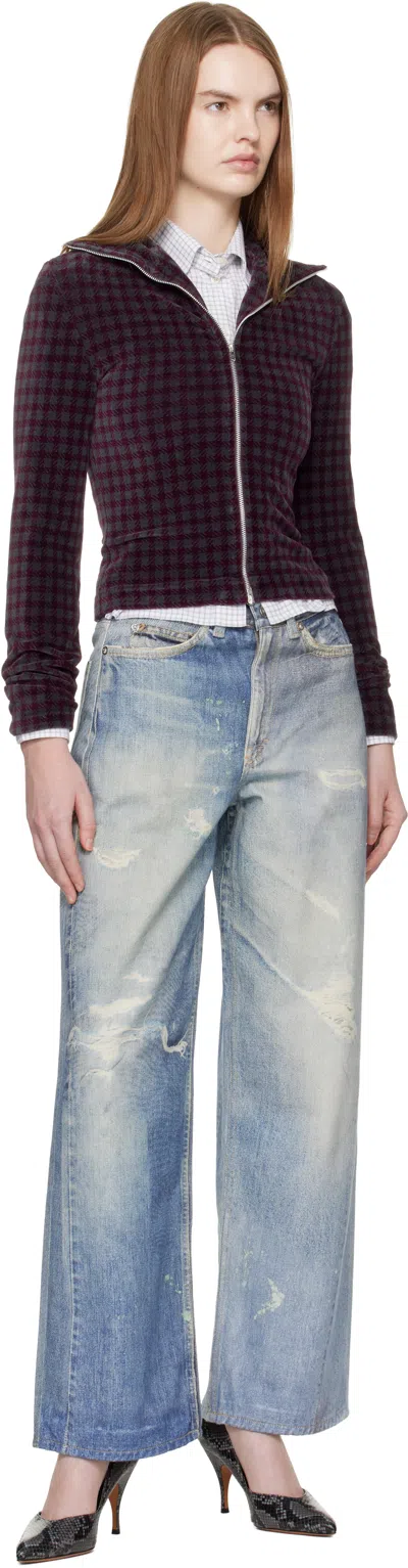 Our Legacy High Waist Boyfriend Jeans With Distressed Finish