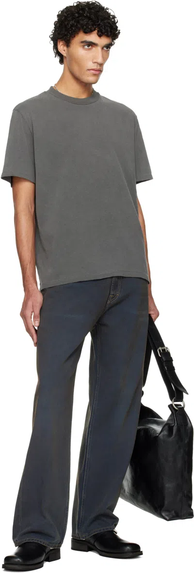 Our Legacy Mens Worn Black Boxy Short-sleeve Cotton-jersey T-shirt In Gray