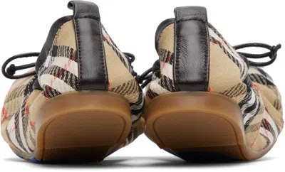 Burberry Women Fawn Ballerinas With Traditional Check Motif In Multi