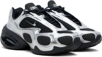 Nike Air Max Muse Sneakers In Silver Leather And Fabric In Multi