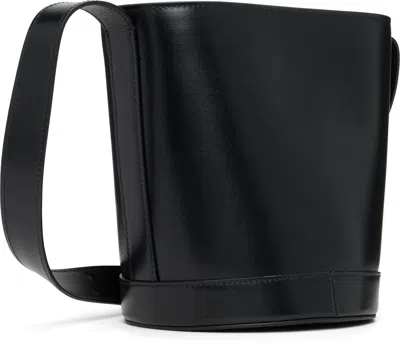 Jil Sander Cannolo Leather Shoulder Bag In Black