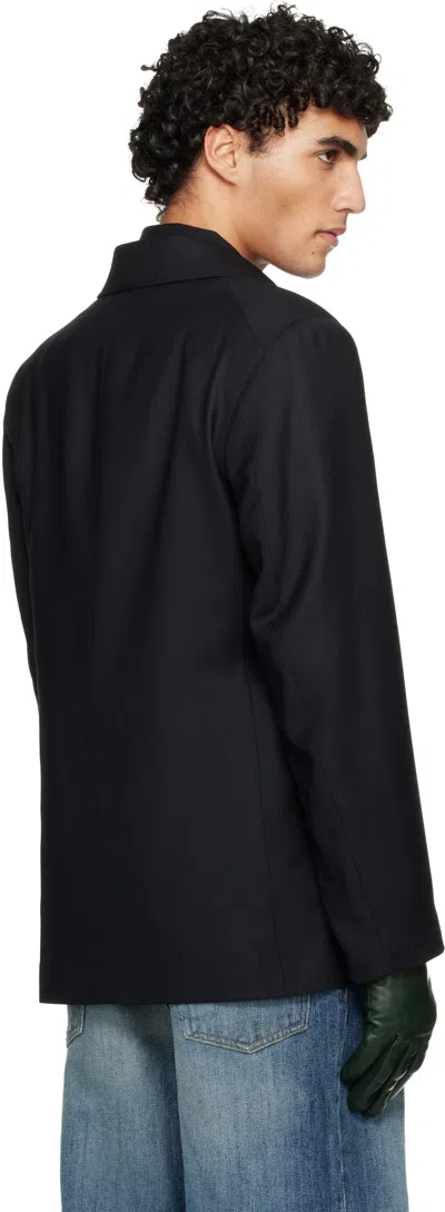 Our Legacy Black Unconstructed Db Blazer In Blue