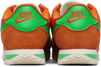 Nike Cortez Txt Logo Patch Sneakers In Orange