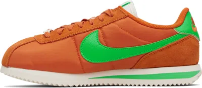 Nike Cortez Txt Logo Patch Sneakers In Orange