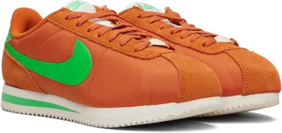 Nike Cortez Txt Logo Patch Sneakers In Orange