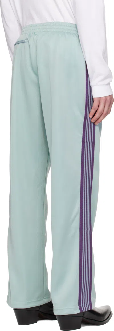 Needles Green Poly Smooth Track Pants In Blue