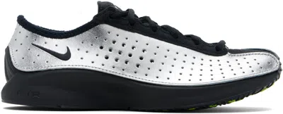 Nike Air Superfly Suede And Perforated Metallic Leather Sneakers In Silver