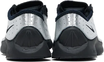 Nike Air Superfly Suede And Perforated Metallic Leather Sneakers In Silver