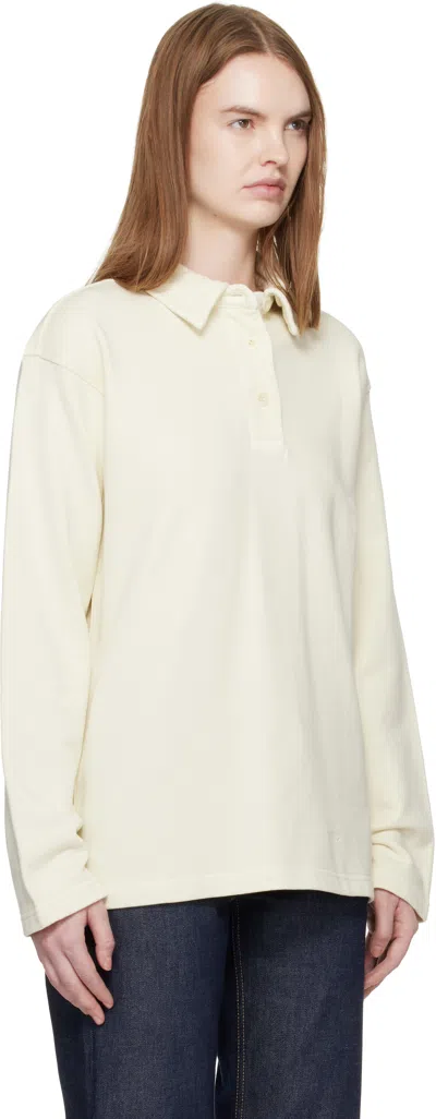 A.p.c. Navy Long-sleeve Polo In White